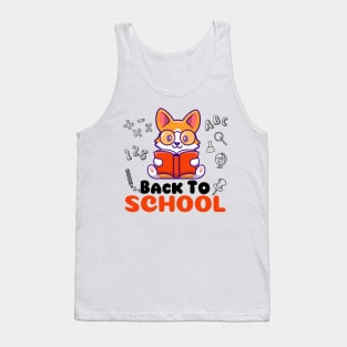 Welcome Back To School Corgi Shirt Outfit Kid Dog Lover Tank Top